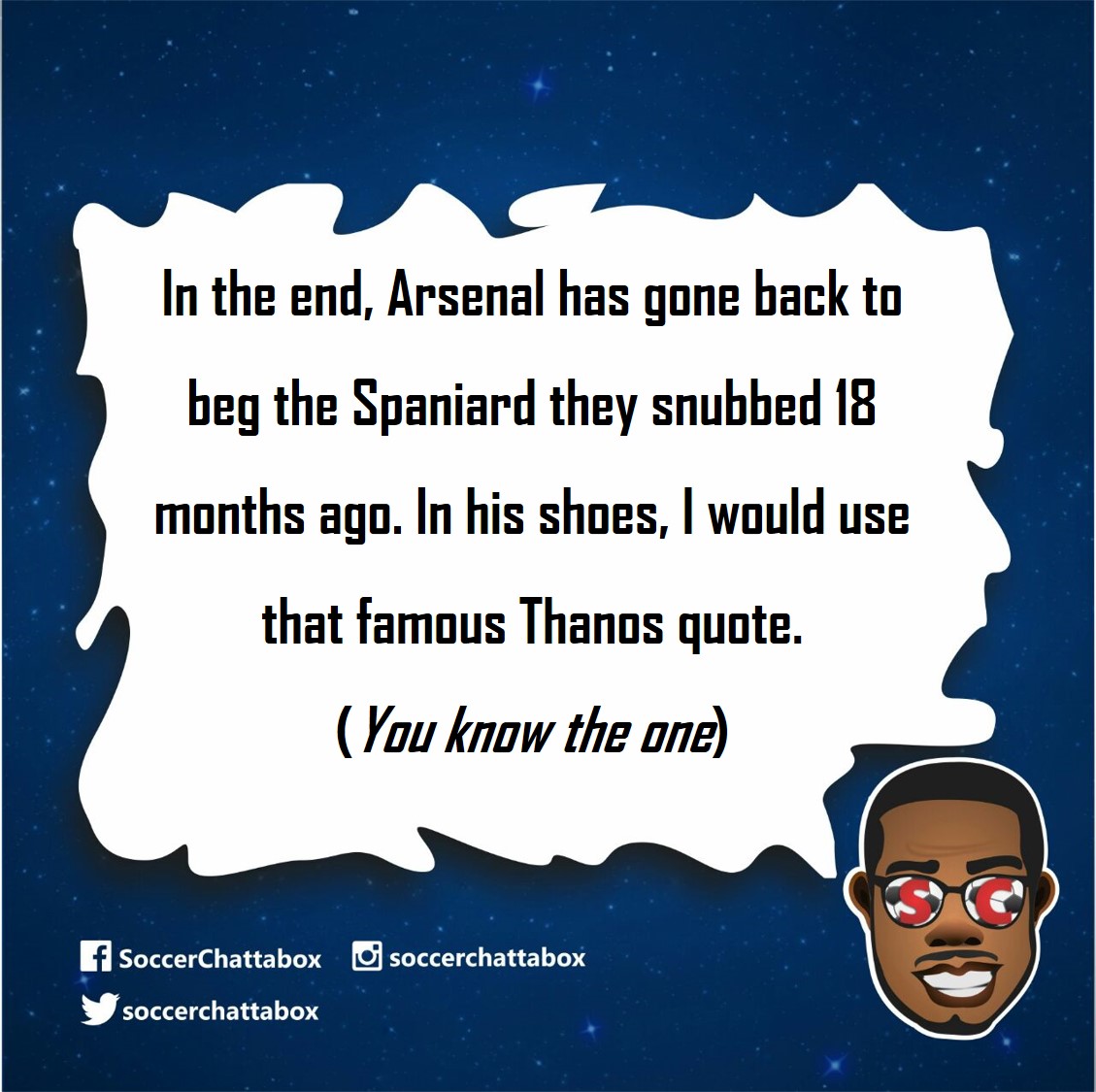 SoccerChattabox's tweet photo. #SCThoughts
"...and where did that bring you?...Back to me"
This life is something else.
#Arteta #MikelArteta #Arsenal #EnglishPremierLeague #Football #Soccer https://t.co/7xLtuOZxqM