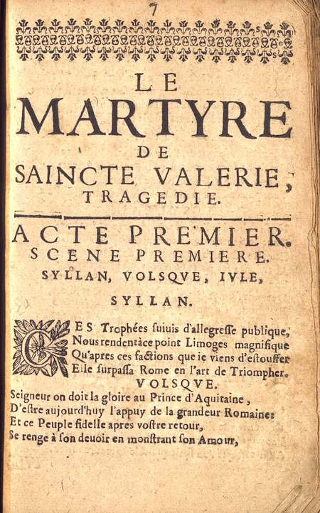 Biblim's tweet photo. 1 rareté toute limousine que cette tragédie aux ressorts classiques dédiée  à une sainte locale écrite en français  à une époque où l'on parlait encore #occitan à #Limoges #theatre #Limousin https://t.co/QODeX1sDhN https://t.co/zXJA4RgyY9