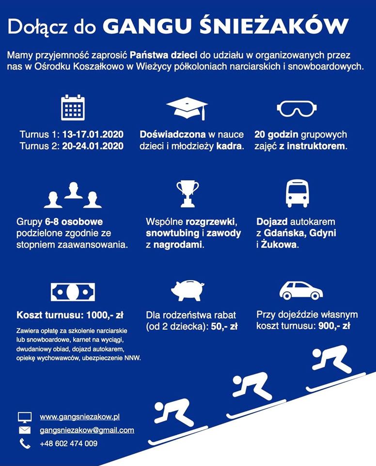 wiezyca's tweet photo. 13-26 stycznia 2020 r. to termin ferii zimowych,
https://t.co/C6XotHMSYs. w województwie pomorskim

Przedstawiamy Wam zróżnicowaną i co najważniejsze AKTYWNĄ OFERTĘ półkolonii i kolonii szkółek narciarskich na terenie Koszałkowo - Wieżyca
#Koszałkowo #narty #ferie https://t.co/YRdh89CYmz