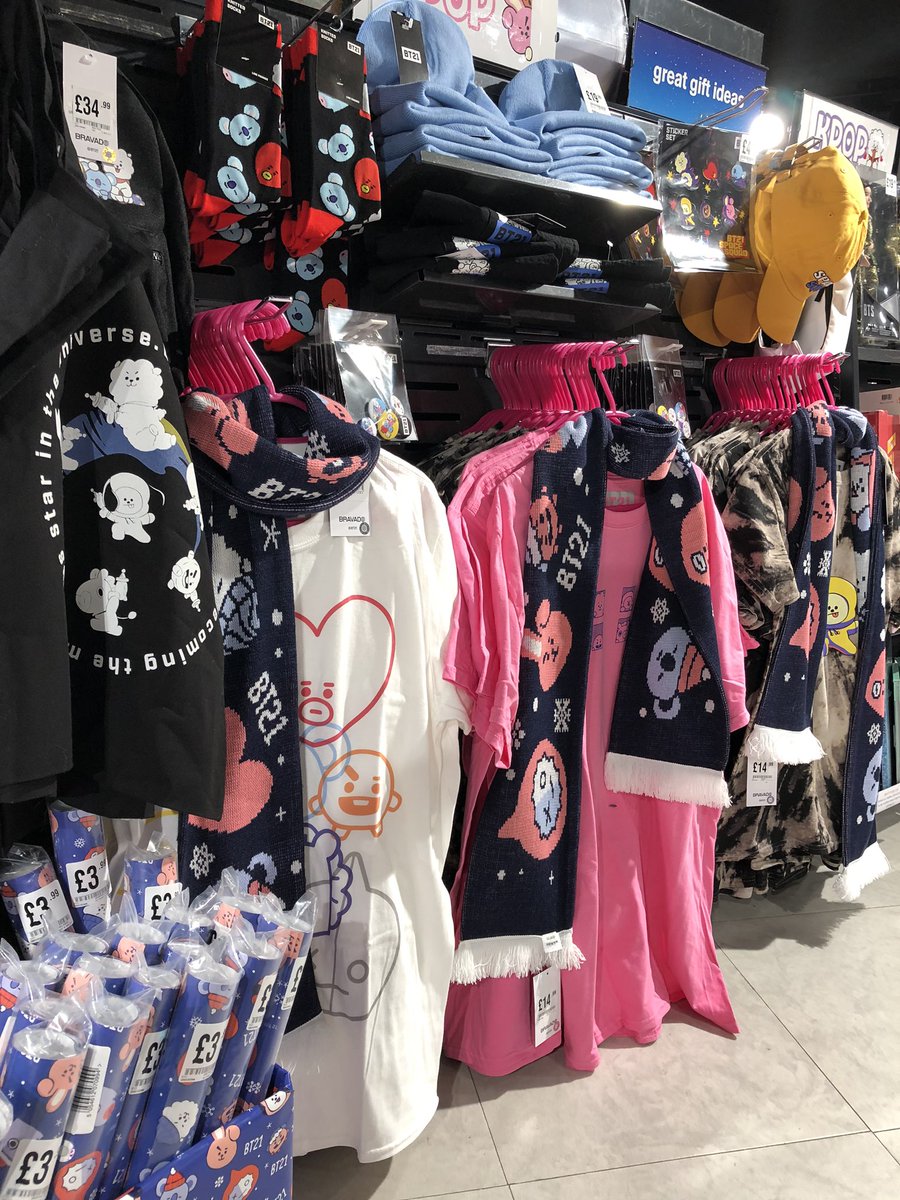 Hmv Brighton Kpop Fam Ch Ch Check This Out Bt21 Bts Merch In Store Now T Shirts Caps Badges Socks Scarves Stickers Rucksack