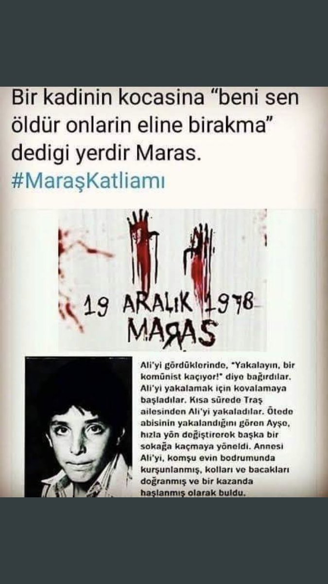 #MaraşKatliamı. Allah için savaşa yazmıştı Allahsızlar #1978MarasKatliamınıUnutma 
#19Aralık1978