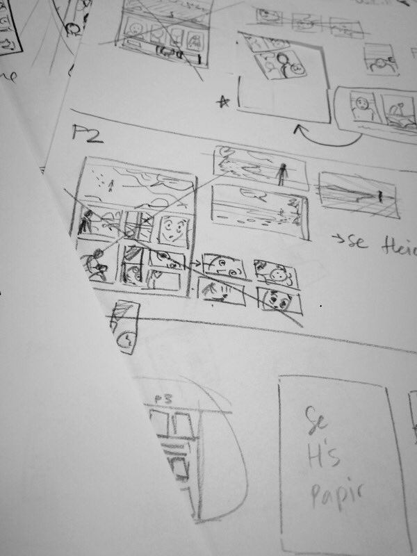 SnackBagStudios's tweet photo. The entire #WayfindersOffCourse process is digital... except thumbnails. Those are, on the other hand, very analogue.
Also - were getting a head start on chapter 2 before the launch in February!
#WoffC #webcomic #wip https://t.co/BkuFNolDuP