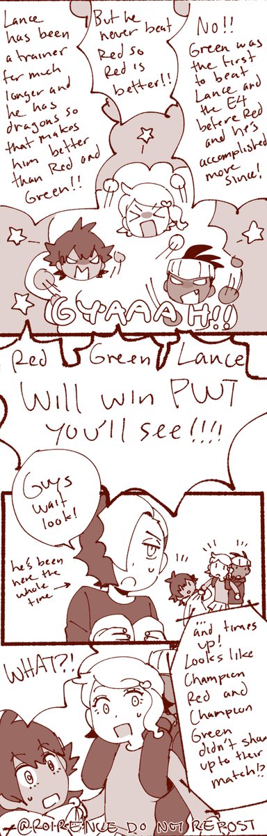 hc leon is a red fanboy, sonia a green fangirl and raihan a lance fanboy, and they argue about who the best boi is hahaha