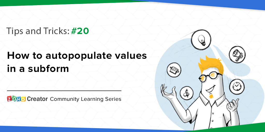 ZohoCreator's tweet image. This week, we&apos;ve got a tip for one of our most requested features—dynamically adding values to your subforms! Check out Tip no. 20 to learn more: zurl.co/jEco

#ZohoCreatorTips #ZohoCreatorCommunity