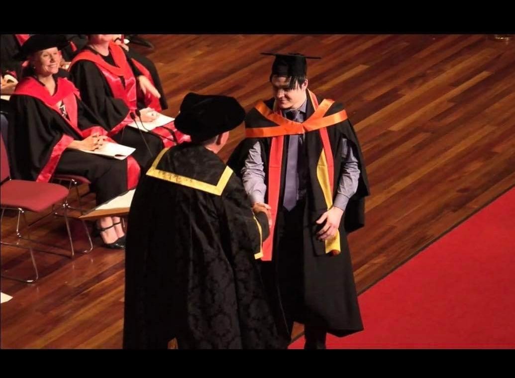 TereseFiedler's tweet photo. Brad is a proud palawa man, a descendant of Mannalargenna.  In between finishing his degree and graduating yesterday, he has assisted me in developing a First Nations' Accounting Mentor Program, a schools’ engagement day and Indigenising first year accounting. Proud of you, Brad! https://t.co/5OmGjYEVXd