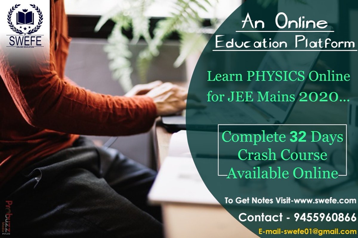 ComSwefe's tweet photo. Want to Crack IIT-JEE Physics Mains 2020?
Join https://t.co/qaSTiUzeEa for complete 32 days Carsh Course for PHYSICS!
#SWEFE #ONLINE_EDUCATION #IIT_JEE #MAINS #2020 #PHYSICS #JOIN_FOR_SUSSESS https://t.co/sTG9kTs9Xk