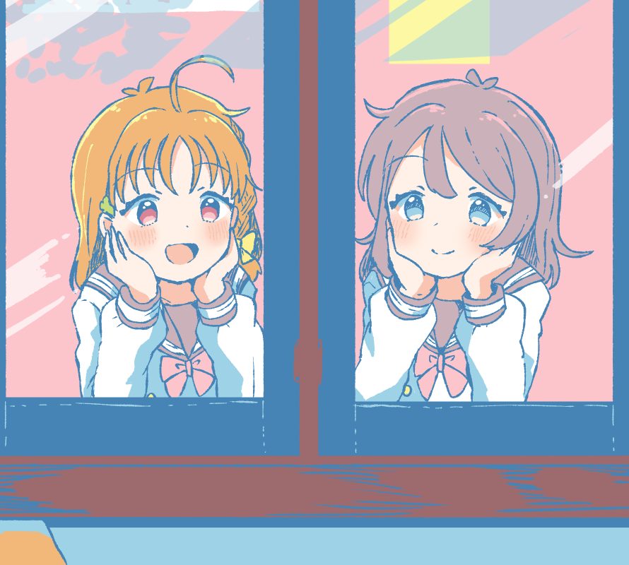 高海千歌 ,渡辺曜 「裏表紙も大方完成!!?⛵ 」|さんざし🍒のイラスト