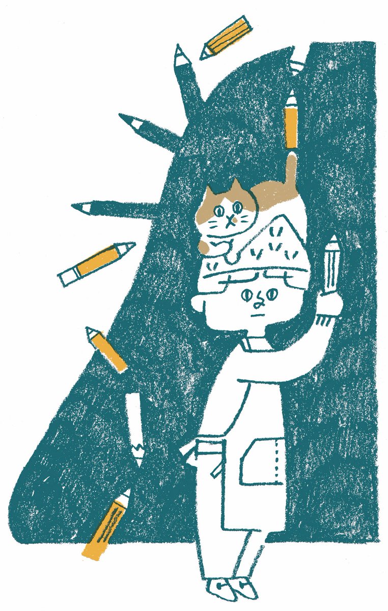 エチゴヨシエ えんぴつ ねこ コーヒー ミル ねこ イラストレーション イラスト Illustration 鉛筆 えんぴつ コーヒー 珈琲 コーヒー豆 ねこ ネコ 猫