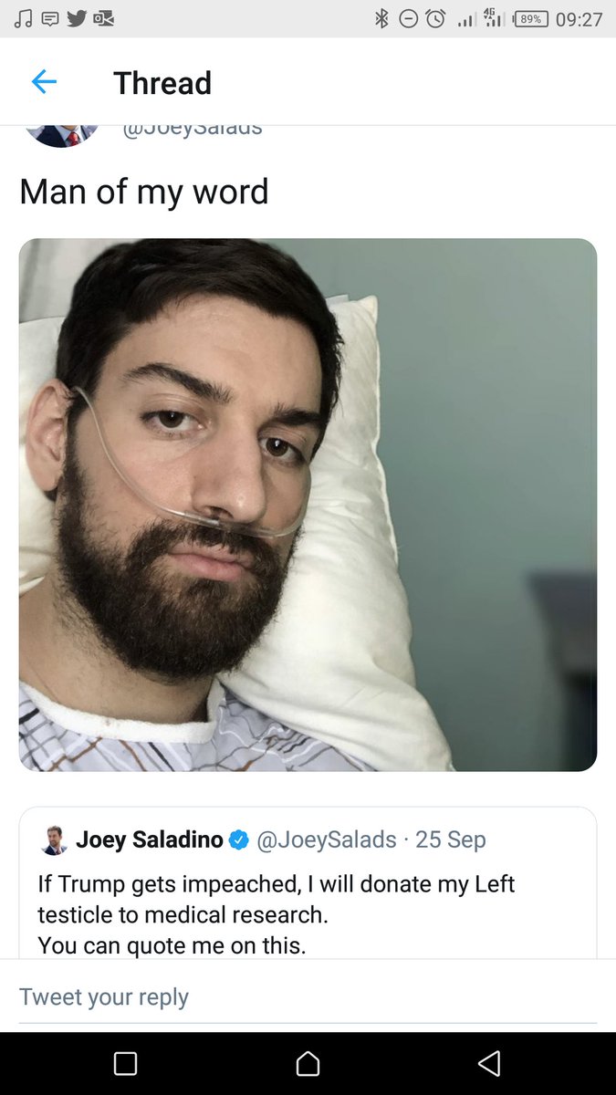 Moha001_Onyango's tweet photo. Joey Saladino meant what he tweeted... Nigga just donated his left testicle 🙆🙆🙆 #Impeached https://t.co/GprlkvbO4B