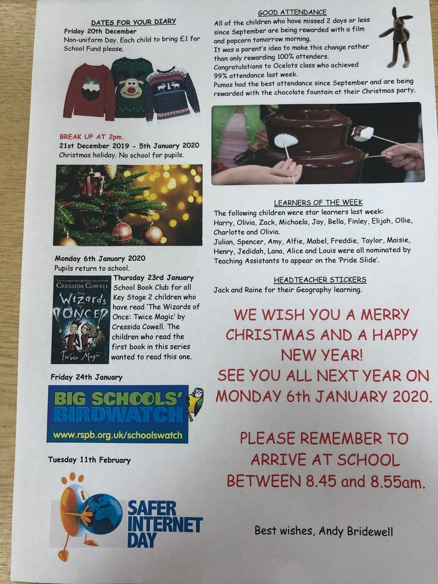 LudCastlePri's tweet photo. Newsletter 13 - Happy Christmas! https://t.co/VbYPsJE7Tt