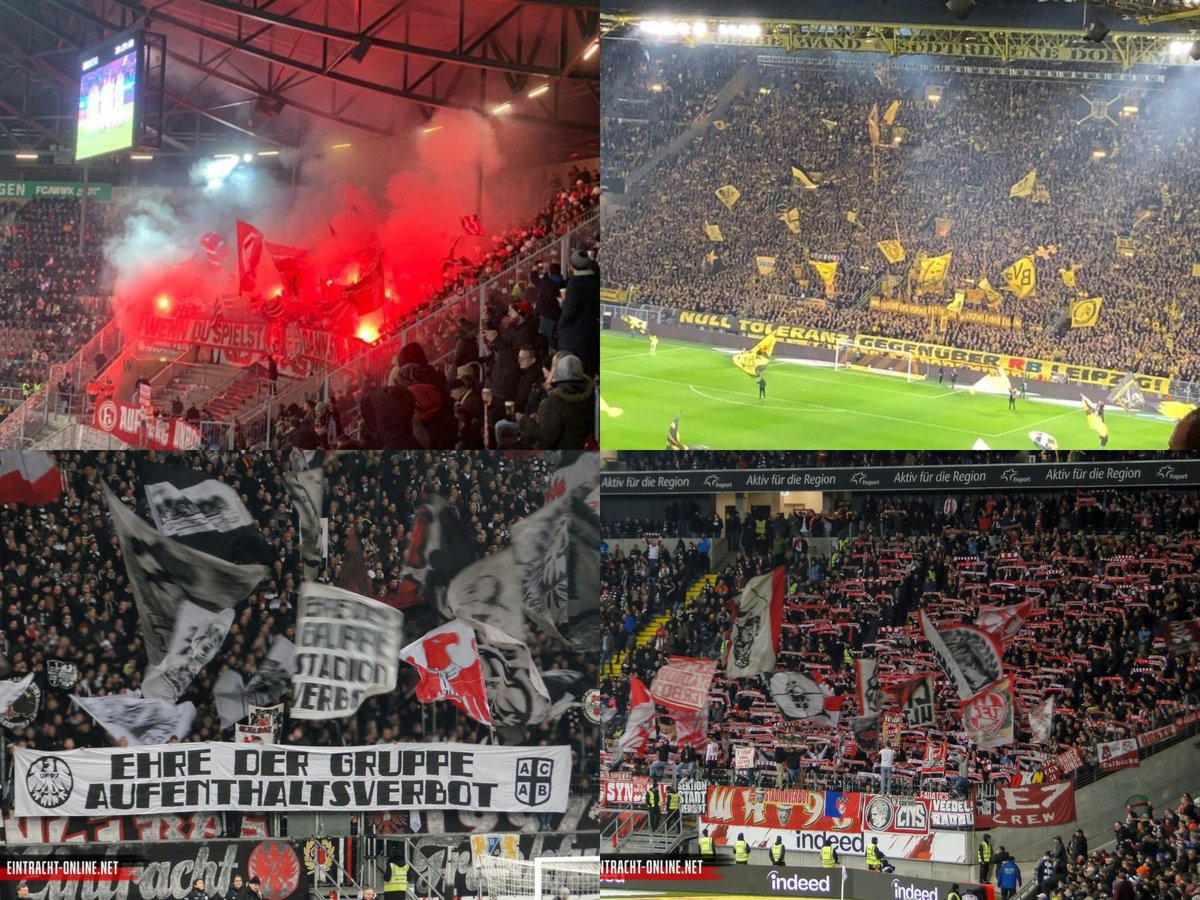 FasziFankurve's tweet photo. Wir haben gerade weitere Fanfotos aus der englischen Woche der #Bundesliga hochgeladen: #BVBRBL #SGEKOE #WOBS04 #FCAF95 #FCUTSG #1Bundesliga https://t.co/yEasEMQxsE https://t.co/IwyhpRooUQ