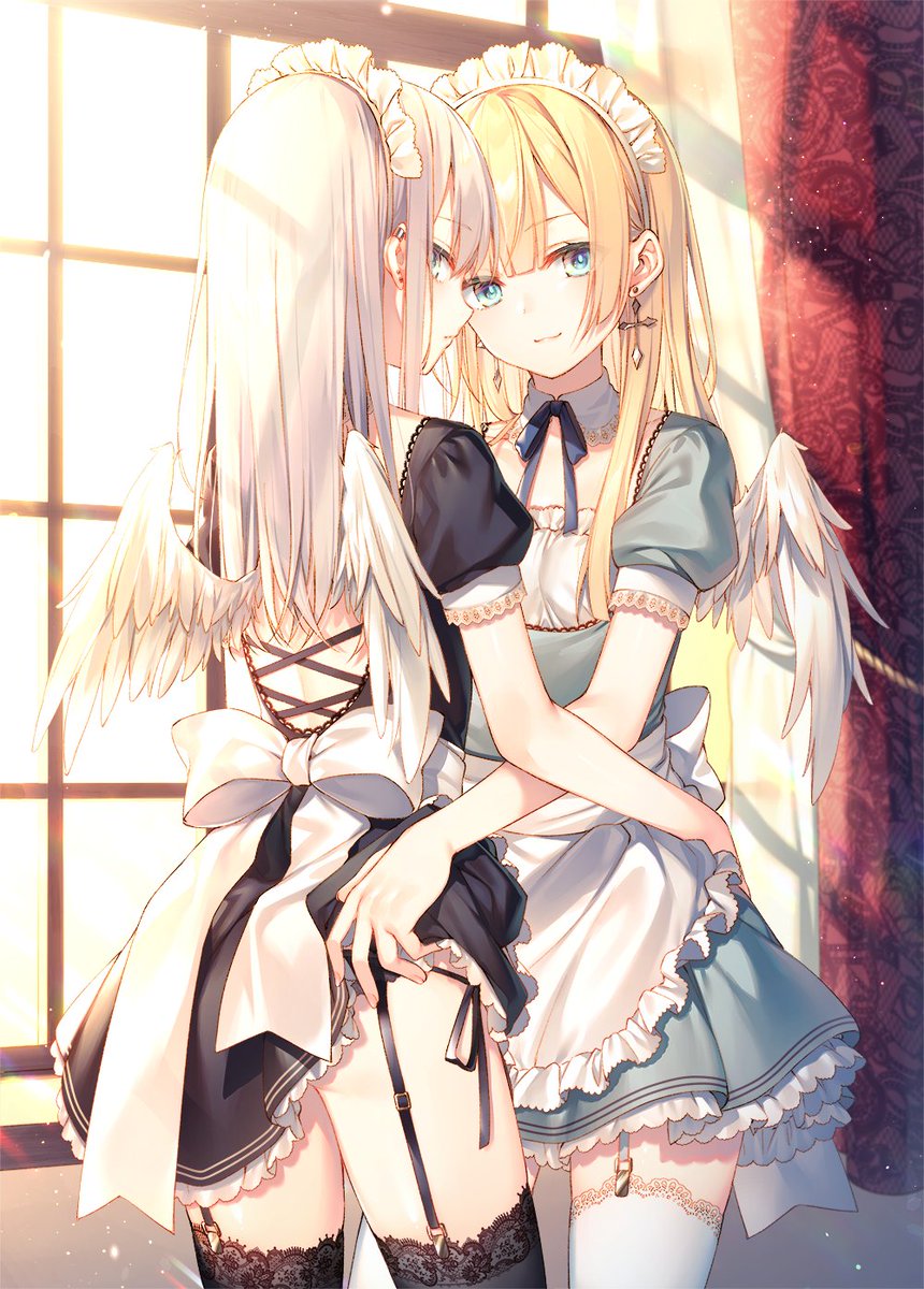 asagi_0398's tweet photo. twin maids https://t.co/9hXD1sc2CF