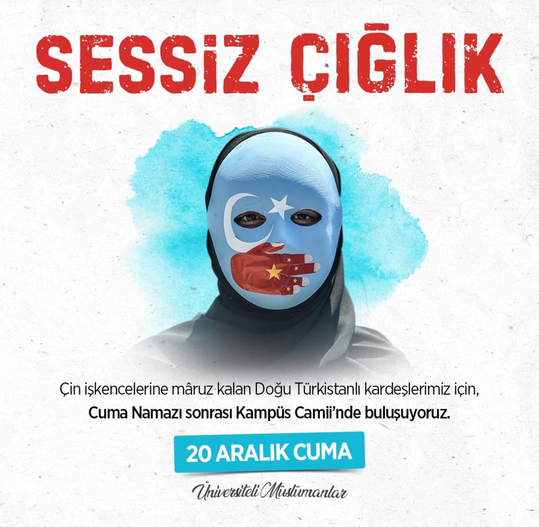 20 Aralık Cuma günü cuma namazı sonrası -Üniversiteli Müslümanlar- olarak basın açıklaması gerçekleştirilecektir. Uludağ Üniversitesi Kampüs camiinde bir olalım inşallah...