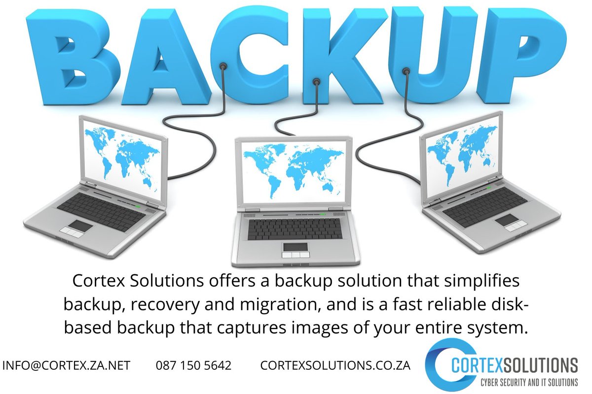 cortexsol's tweet photo. Contact us for more information on our effective backup solution and other cyber services!
info@cortex.za.net
087 150 5642
https://t.co/R4T7sIzq6a
#cortexsolutions #backup #cyber #recovery #data https://t.co/C6WIeUwBEb