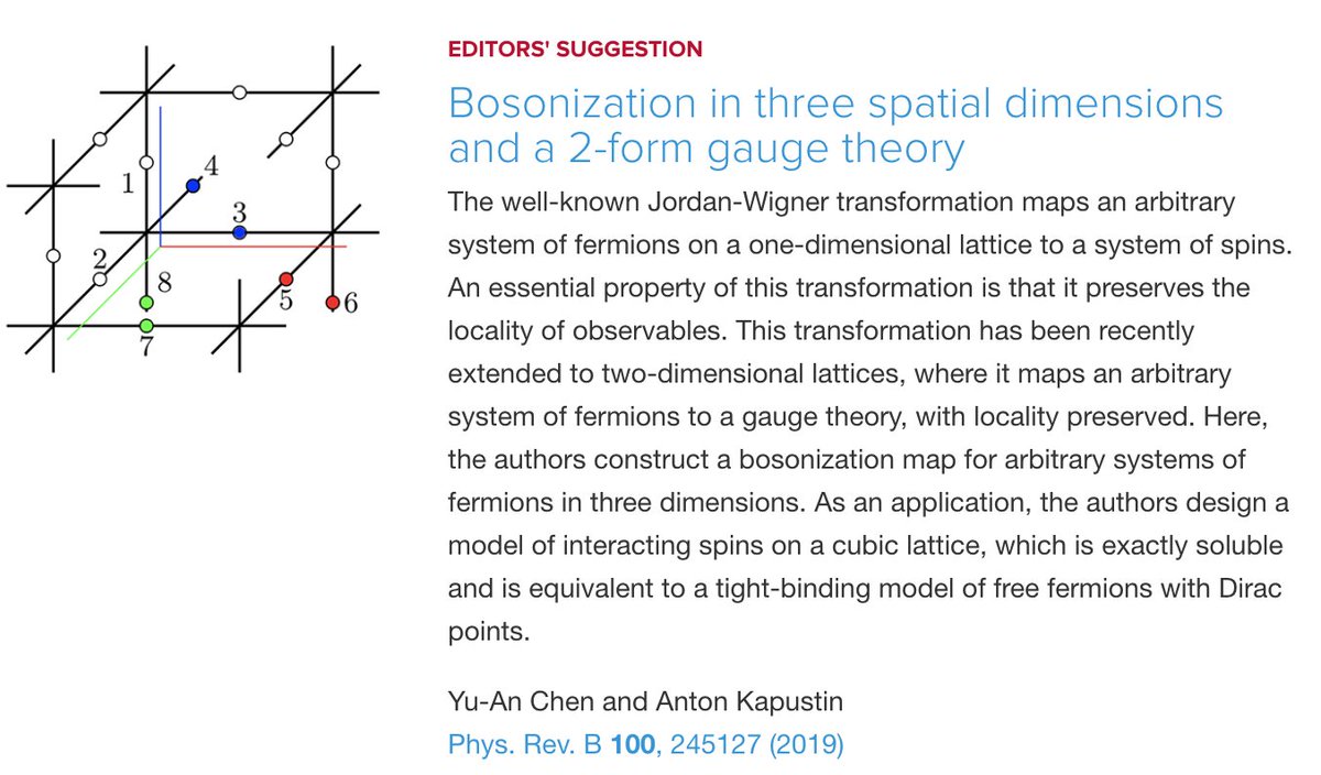 PhysRevB's tweet photo. #Bosonization in three spatial dimensions and a 2-form #gauge theory
#physics #EdSugg #science #condmat @APSPhysics
https://t.co/7NKIr1ZZrR https://t.co/ccXmJkuLpx