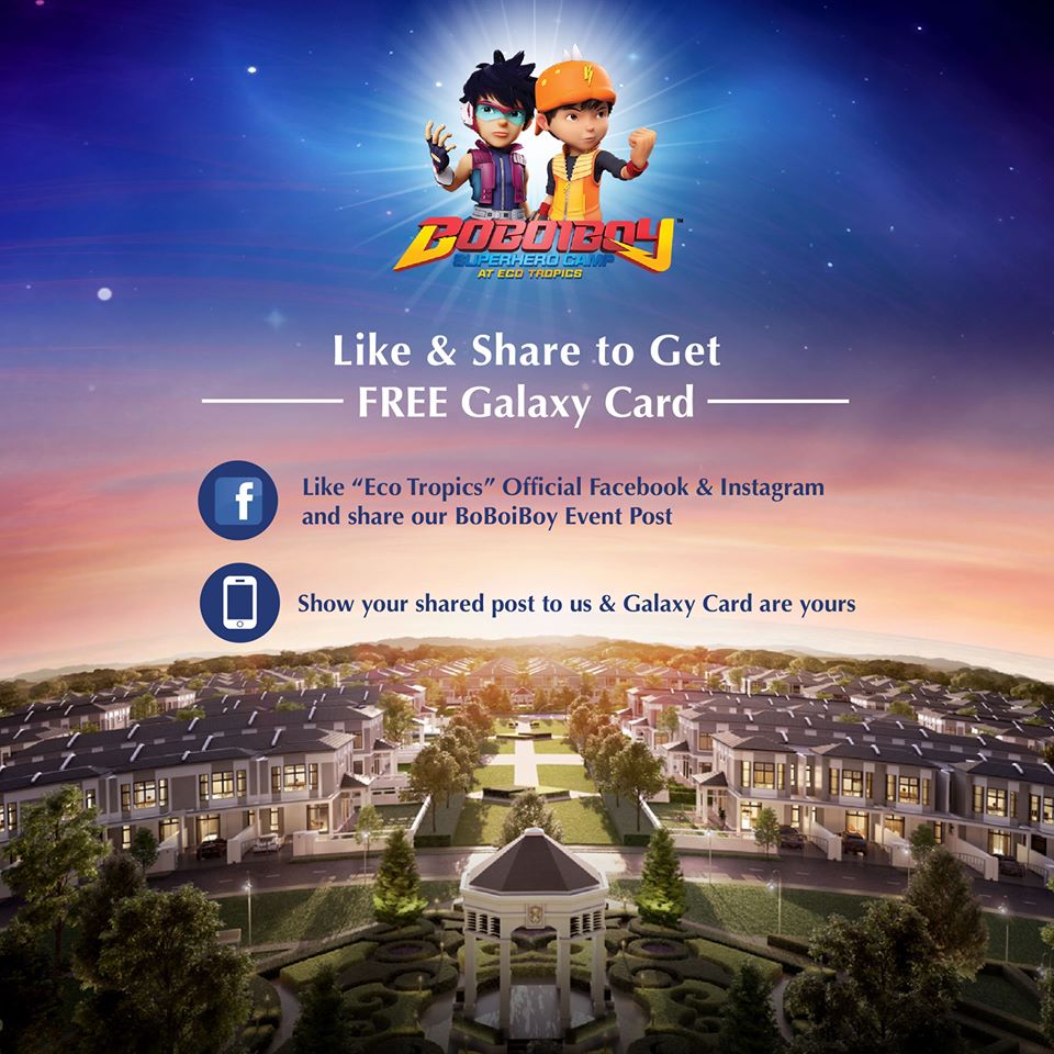 BoBoiBoy's tweet photo. The Superhero Month continues @ Eco Tropics this weekend. Get FREE #BoBoiBoyGalaxyCards if you Like &amp; Share this post from Eco Tropics' Facebook page for a chance! 👉https://t.co/VpPU7jGvKR 

Go to https://t.co/kOclig6b5t to register for the adventure camp!

#EcoTropics #Monsta https://t.co/UNtvJriJ0p