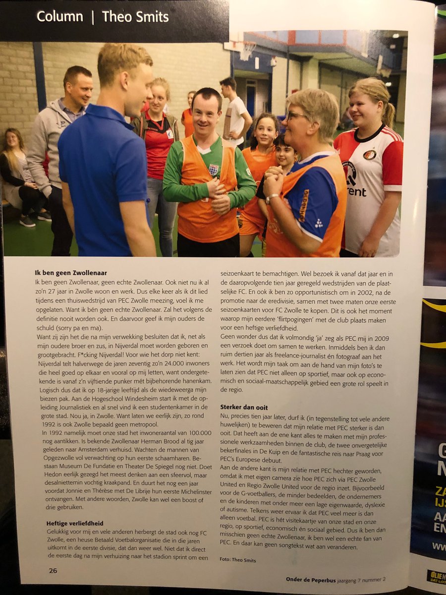 Wil je weten hoe ik 10 jaar terug heftig verliefd werd op <a href="/PECZwolle/">PEC Zwolle</a>? Lees dan mijn column in #onderdepeperbus, het magazine van de supportersvereniging van PEC. Met dank aan hoodredacteur <a href="/erikriemens/">Erik Riemens</a> voor de uitnodiging!