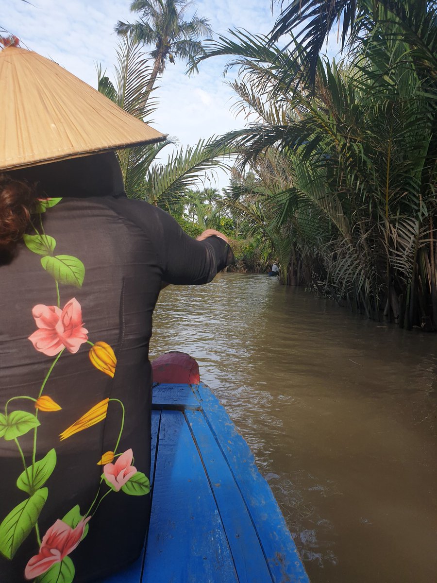 Travelling down the Mekong Delta, Vietnam in a Sampan. Just the most wonderfully humbling experience #mekongdelta #Vietnam #sampan
