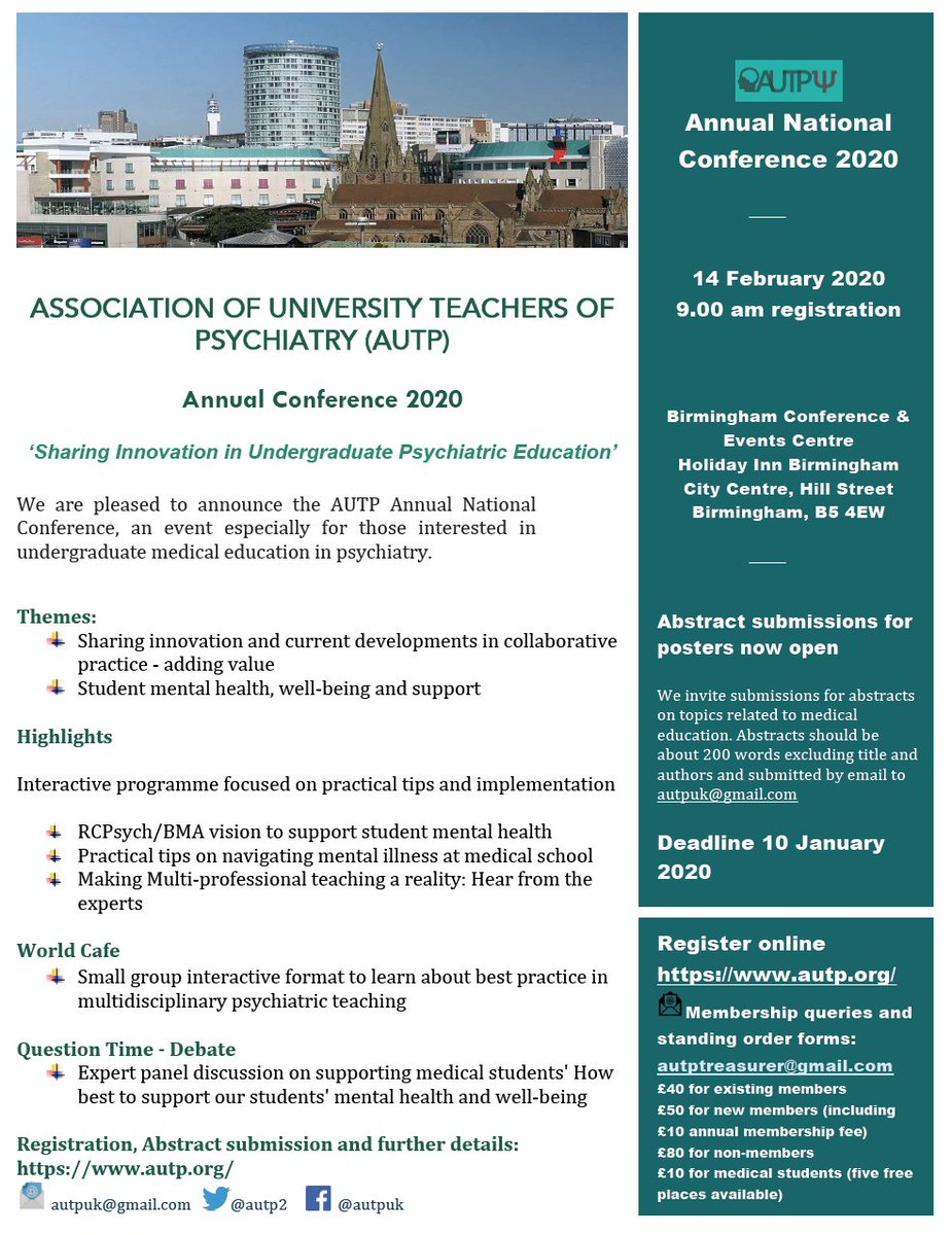 autp2's tweet photo. Can #UGPsychEd learn from Postgrad #EducationalSupervision? Book #AUTPConf20 https://t.co/1WhoZYgifW to hear #JamesFallon from @BSMSMedSchool @BSMSPsychSoc on how to support #Medstudent #wellbeing @DrKateLovett @wendyburn @Derektracy1 @subodhdave1 @DrAdrianJames @haridhap1 https://t.co/JE8F5qRKRU