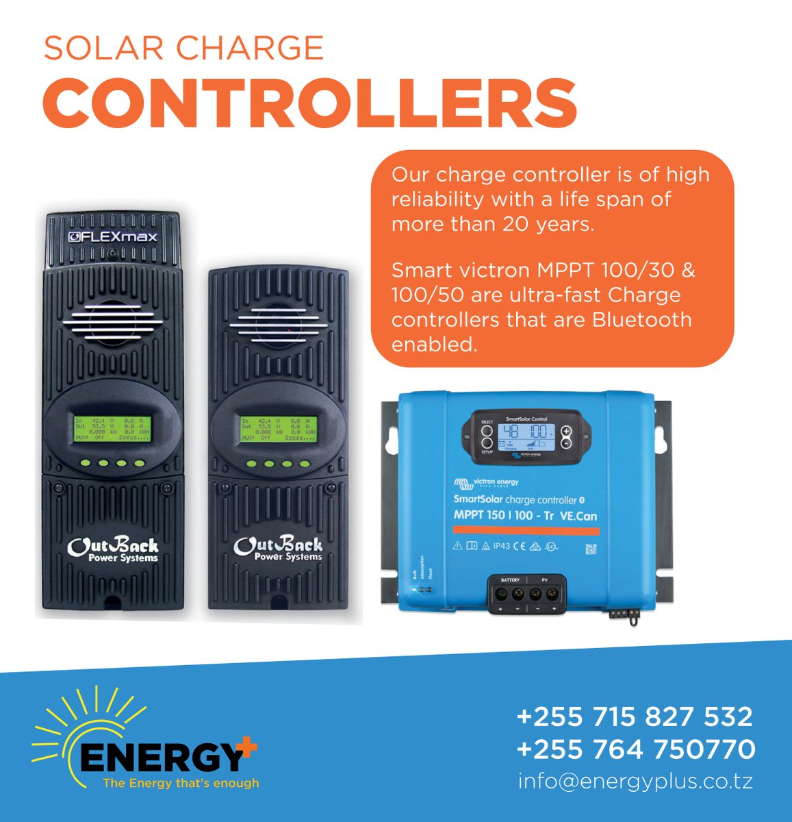 EnergyPlus13's tweet photo. SOLAR CHARGE CONTROLLERS
#Endoftheyearsales #Exstock
Please call us for more information
#energyplustz #solarenergy #jinko #suntech #victronenergy #leochbattery #rollsbattery #lorentzpump https://t.co/ogKoIMJxRy