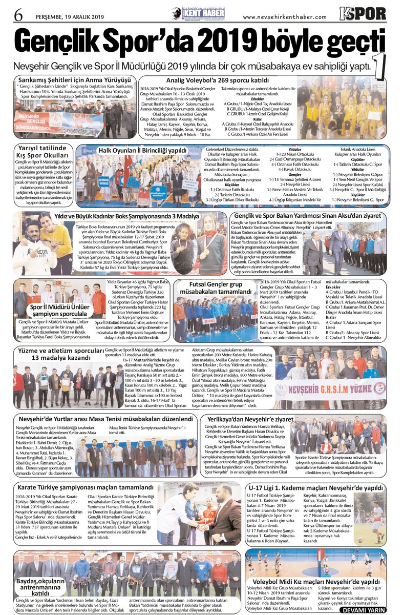 kenthaber50's tweet photo. Gençlik Spor’da 2019 böyle geçti (1) 
Nevşehir Gençlik ve Spor İl Müdürlüğü 2019 yılında bir çok müsabakaya ev sahipliği yaptı. 
@Nevsehir_GHSIM @eypcnck @bayram125 @Kekomm50 @isademir50 https://t.co/AKfmu2L8BH