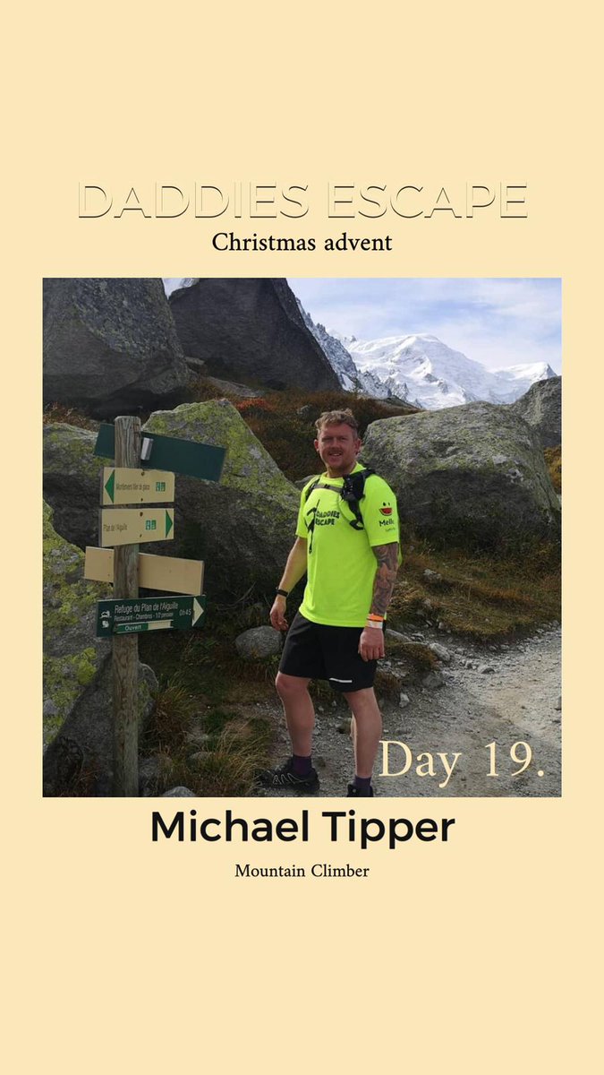aidenseek's tweet photo. Day 19 of the @daddy_escape #AdventCalendar and today it's @MichaelTipper7 - Mountain Climber. Check his blog post out here:

https://t.co/X5JedpU10d

One of the most naturally funny lads with a real appetite for adventure.

@runr_uk @UKRunChat #ukrunchat @RMCHcharity #running https://t.co/hpWwyRlmnI