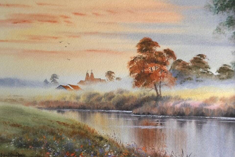 Kent River.  #etsyseller #etsyshop  #watercolorlandscape #landscapepainting