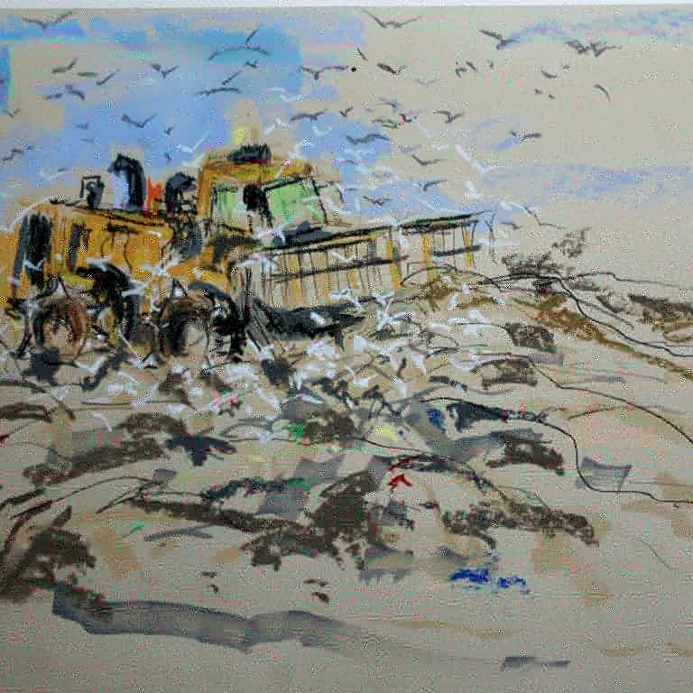 RavenesqueM's tweet photo. A blizzard of #gulls ascend, flying perilously close to large spiked wheels as bulldozers shove huge mounds of #waste #richpickings
#drawing #landfill #art #artistsontwitter #markmaking #urbanbirds #londonbirds #bulldozer #plasticwaste #drawnfromlife #shiftinglandscape #rainham https://t.co/dh5LgN9xDX