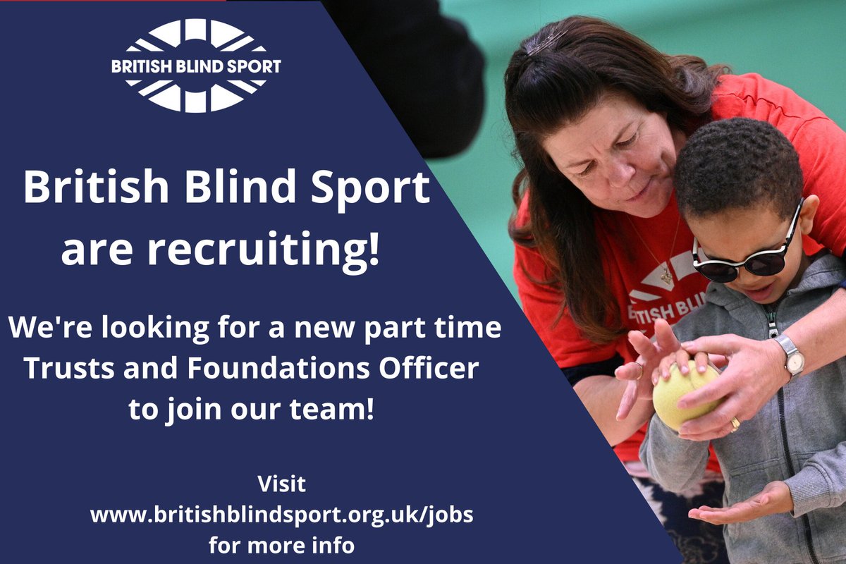 BritBlindSport's tweet photo. Looking for a new job to start the New Year? 👀 We're recruiting for a new Trusts and Foundations Officer to join our friendly team! This is a part time role requiring 15 hours per weeh. For more info visit https://t.co/gXWzOD7XYV
Closing date is midday on Jan 9th 📆 https://t.co/ZPsbNtfWVy