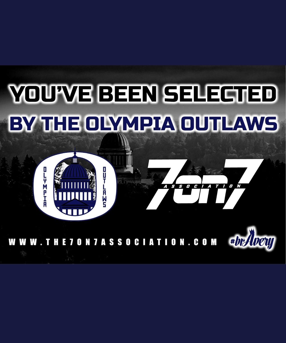 I am excited to share. I have been selected by the  Olympia Outlaws  7on7!! #olympiaoutlaws #7on7 #grindtime #fearnoman 🏈💙