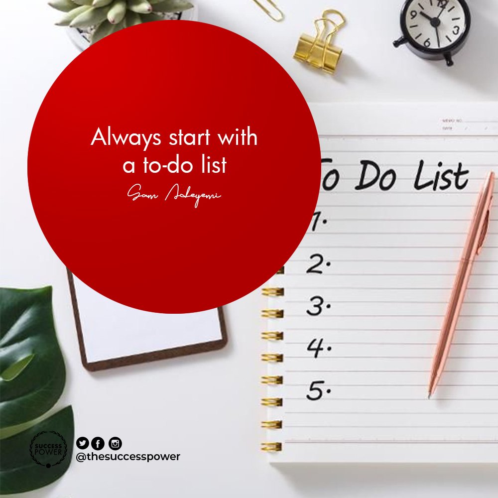 thesuccesspower's tweet image. If you start your day without a to-do list, without goals, at the end of the day, you would have succeeded in fulfilling someone else&apos;s goals.

#HowToBeMoreProductive #SuccessPower