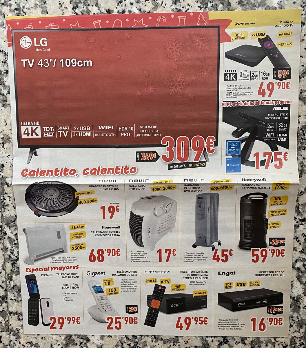 nLineaConTeruel's tweet image. DYNOS TERUEL: ofertas válidas hasta el día 6 de enero. #dynos #Informatica #televisiones #pequeñoelectrodomestico #moviles #impresoras #consumibles.