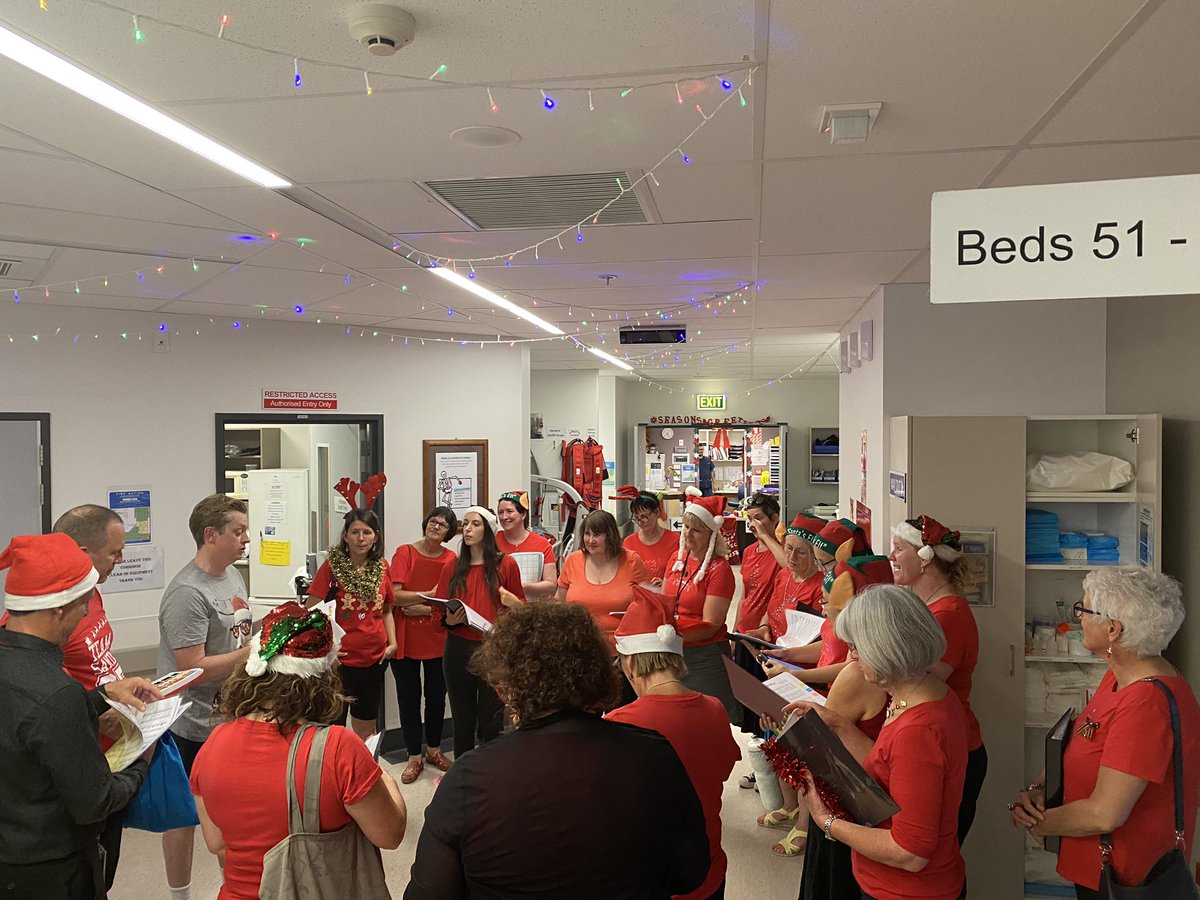 DralisonJames's tweet photo. Singing is a great way to bring people together. I’ve had the joy of belonging to the Vocal Chords for about 4 years. Made up of healthcare workers of all flavours.   Here we are doing our Christmas hospital walk around. https://t.co/XIVXEO7dl5