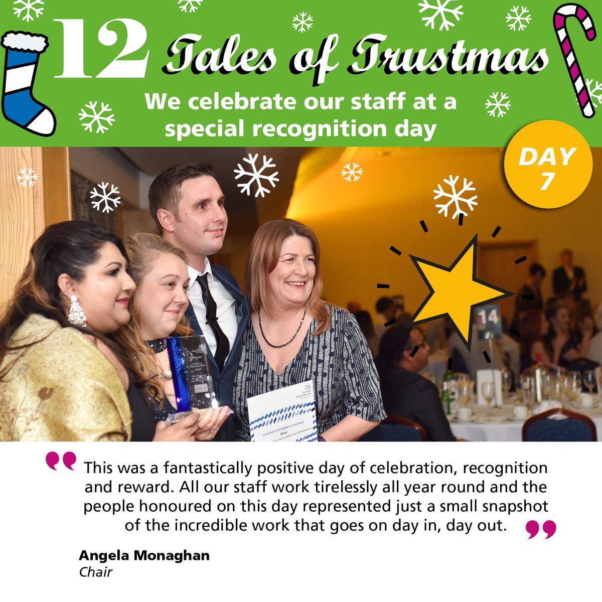 allofusinmind's tweet photo. Every day our staff do amazing things so on 19 November we held a special event to celebrate some of our learners, longest-serving members of staff and shortlisted #Excellence19 finalists. Remind yourself of all the action on day 7 of #12TalesOfTrustmas 😄 https://t.co/pm2kyeDwOs https://t.co/4fbIV9zXkM