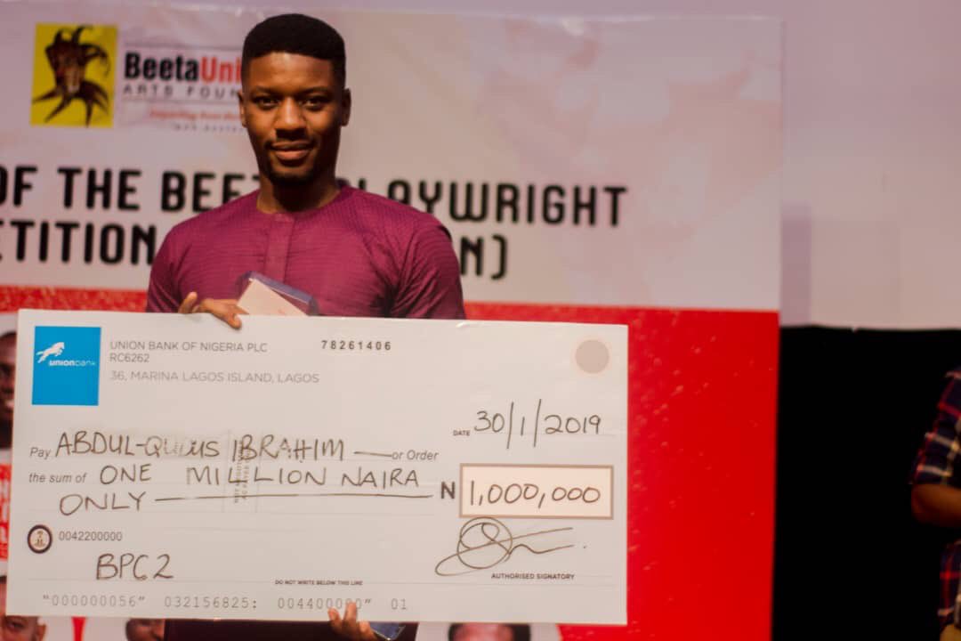 BeetaArts's tweet photo. Hearty Cheers to the winner of the 2nd Edition of the Beeta Playwright Competition @qudusib 🎉🎉
Wishing you a fantastic year ahead 💯💯
#BeetaBirthdays
#Beeta
#BeetaTheatre https://t.co/Av6AcRz6ZZ