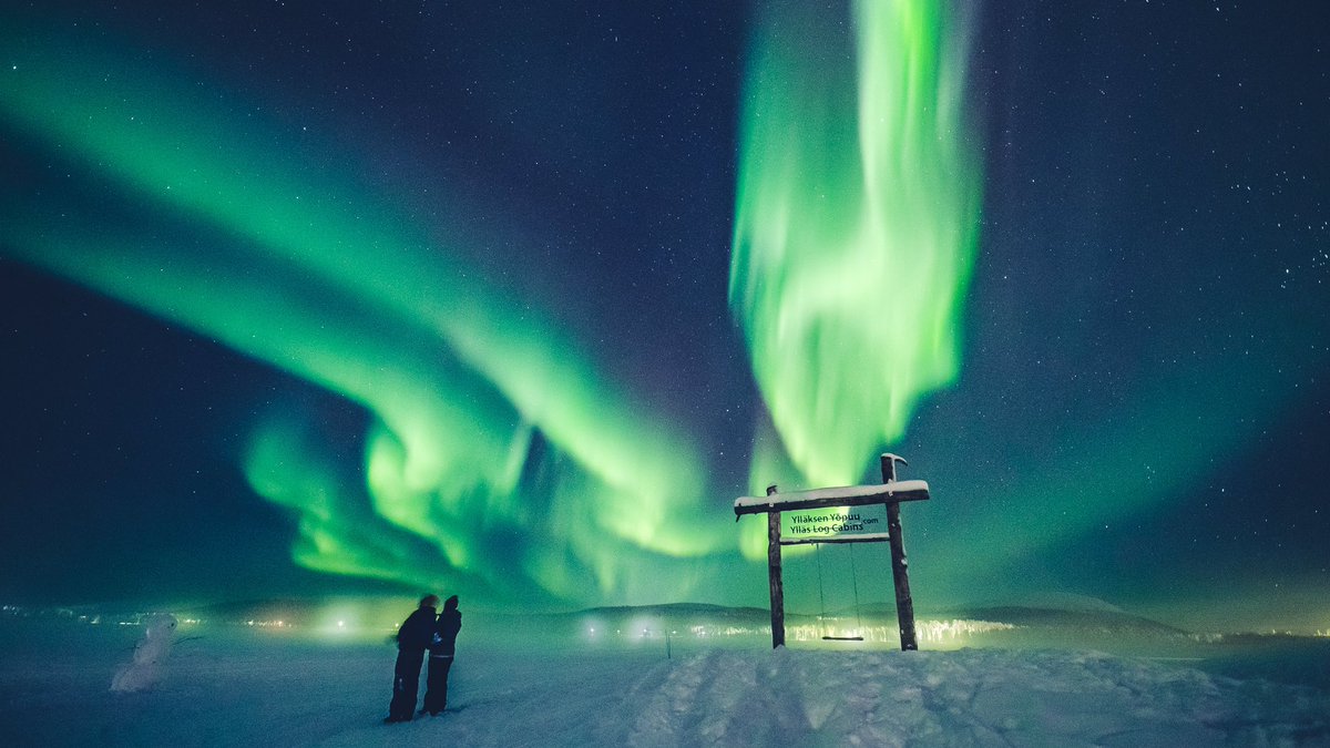 In the front row for nature's show. Watching at the northern lights last night in #Ylläs #Lapland #Finland <a href="/visityllas/">Visit Ylläs</a> @7fellshostel