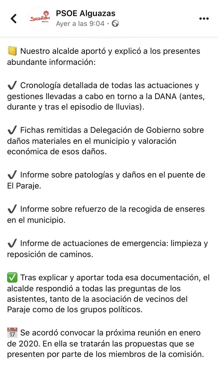 jsalguazas's tweet photo. Cuando se trata de defender al pueblo, no se entiende de ideologías ni colores, se entiende de #TRABAJO Y #TRANSPARENCIA. 

Deseamos que los vecinos y vecinas de #ElParaje recuperen pronto la normalidad tras la difícil situación vivida en septiembre por la #DANA. https://t.co/wS1Q46qEOz