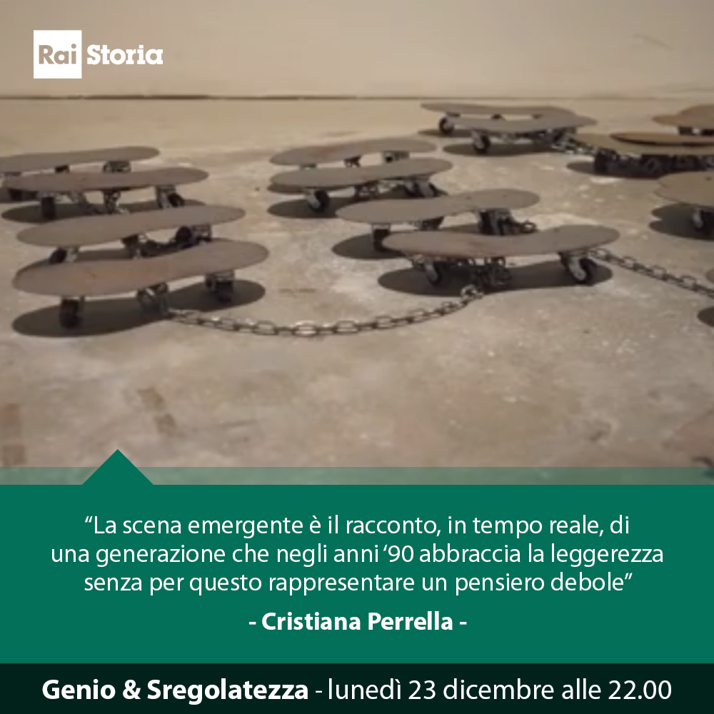 RaiStoria's tweet photo. Dagli anni '90 all’inizio del XXI secolo, la storia d’Italia attraverso gli occhi degli artisti, l'ultimo appuntamento di #Genio & #Sregolatezza oggi #23dicembre alle 22.00 su #RaiStoria https://t.co/dDkwoT6Ip0