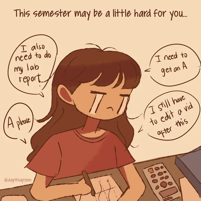 a short comic about my first semester in college ??

#artph 