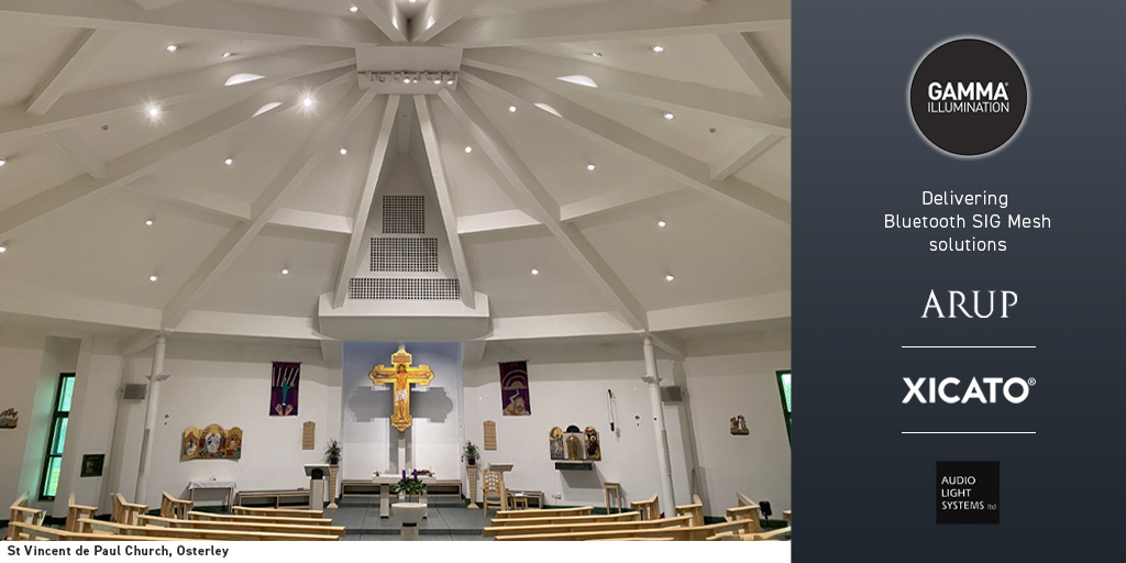 GammaLighting's tweet photo. The Gamma Illumination team are proud to collaborate with its partners to deliver highly flexible Bluetooth SIG Mesh lighting solutions.

#lighting #gammaillumination #arup #xicato #ledlighting #churchlighting #Bluetoothmesh #circulareconomy #Bluetooth https://t.co/s6lkLhbNw9