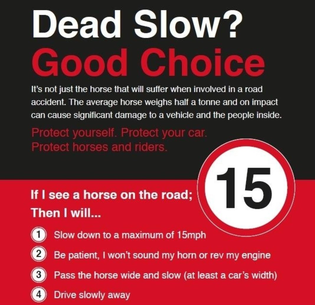 furnesspolice's tweet photo. Due to lots of recent reports of speeding vehicles on Walney Island please see this campaign that @BritishHorse are promoting! #keepyourspeeddown https://t.co/5XrKgStQiZ