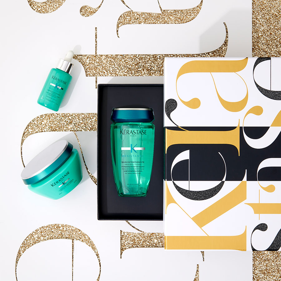 KerastaseUSA's tweet photo. This holiday season, give the gift of healthy lengths with our #Extentioniste luxury gift set ✨ Make sure to check out our Treat Week event &amp; place your orders by the end of the day to receive three-day shipping. 
Shop now: https://t.co/chF3azWgQF
#kerastaseusa https://t.co/im9cYoASYz