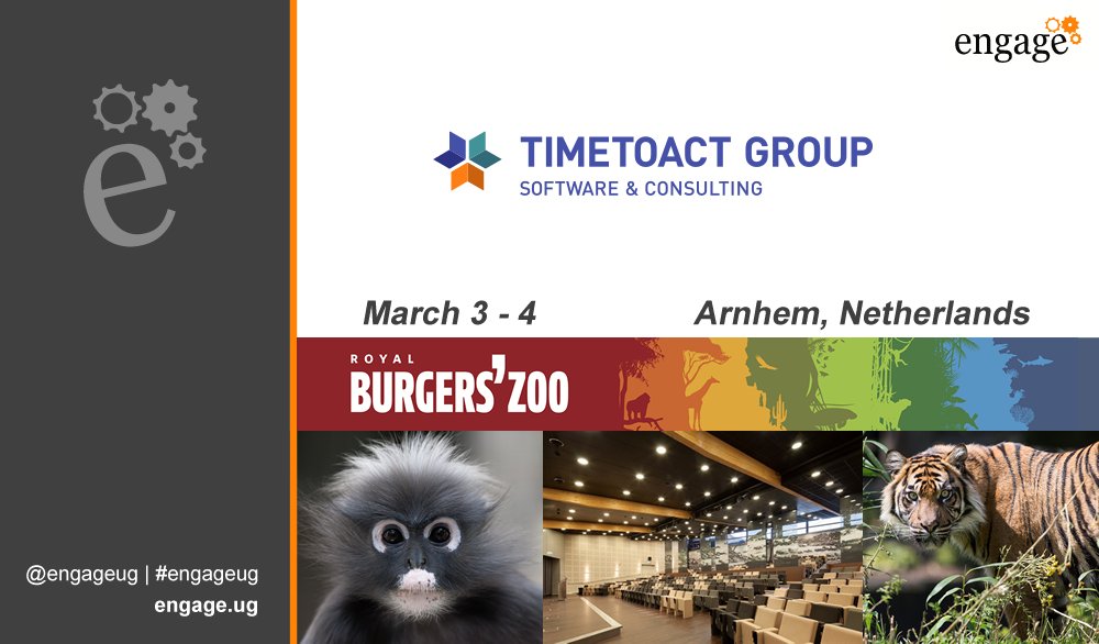 Another loyal sponsor is <a href="/timetoactgroup/">TIMETOACT GROUP</a>.
Looking forward to seeing you at #engageug 2020 in Arnhem, NL.
Thanks <a href="/felix_binsack/">Felix_Binsack</a>