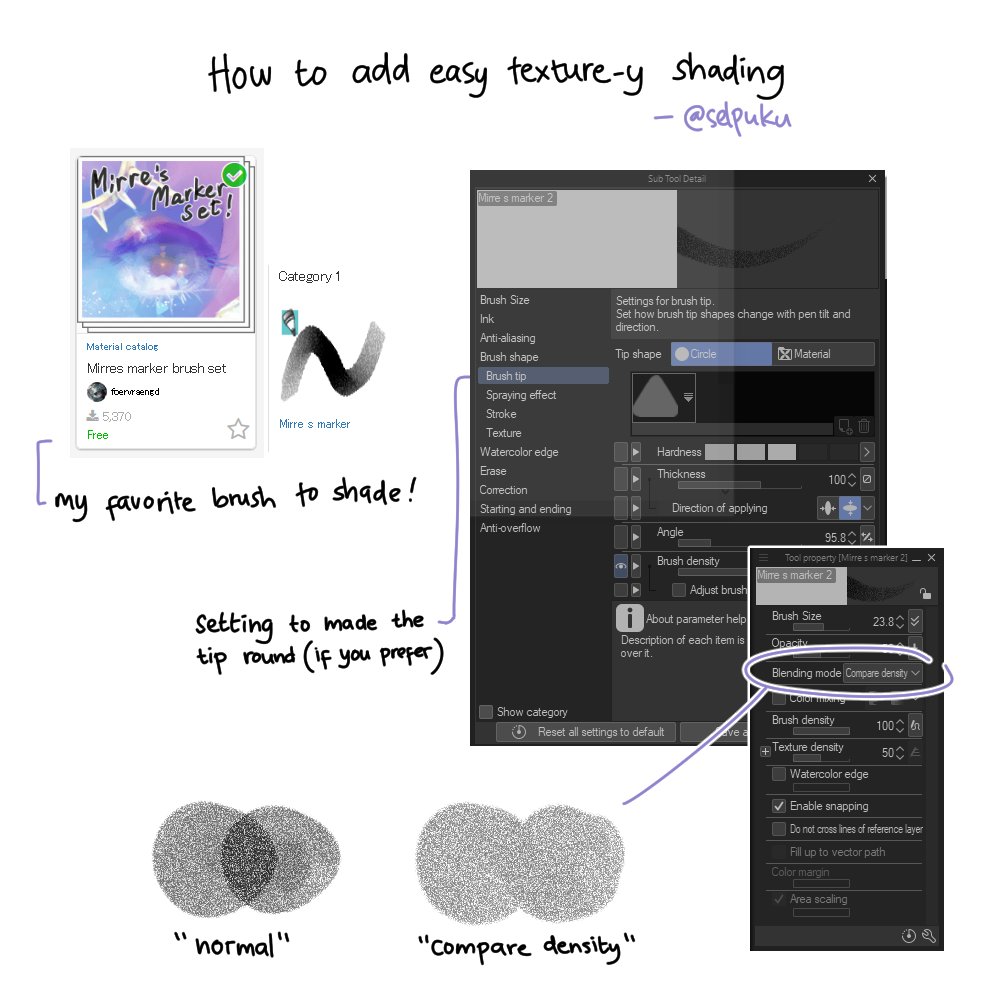 selpuku's tweet image. Teeny weeny @clipstudiopaint tutorial
I usually do this to shade my b/w sketches and doodles
link to the brush: assets.clip-studio.com/en-us/detail?i…