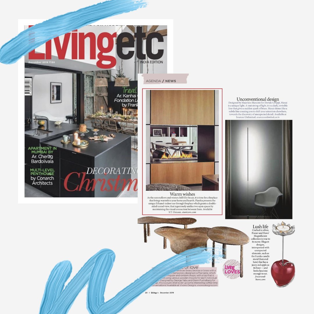 🔥Here is Planika's bioethanol fireplace, published in the Livingetc India Magazine - December 2019 issue! 🔥

#ethanol #bioethanol #SmartHome #fireplacelover #automaticfire #interior #interiordesign #design #inspiration #interiorstyling  #planikafires #planika #intelligentfire