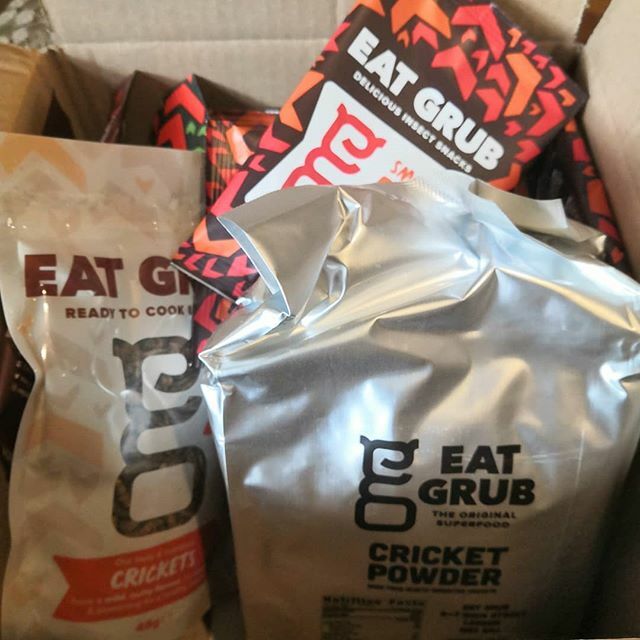 bookofthefuture's tweet photo. Big delivery of #insects from @eatgrubofficial can only mean one thing: I'm doing more on the #futurepizza in the new year. Watch this space... #futurefood https://t.co/0Pmocmpzxe https://t.co/IzB11KEY9L