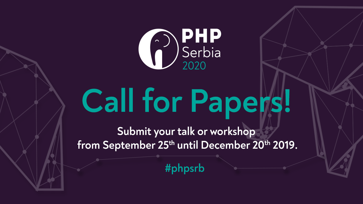 PHPSrbija's tweet photo. LAST CALL! ๐ฃ #PHP Serbia 2020 Conference #CallforPapers is CLOSING TODAY.
You can find some ideas ๐ก here https://t.co/0LBcjOIQFk and submit your talk, keynote or workshop until midnight.
Get informed about the speaker package as well https://t.co/p9FOXmkvKK #CfP #phpsrb https://t.co/9soP1P6yOR
