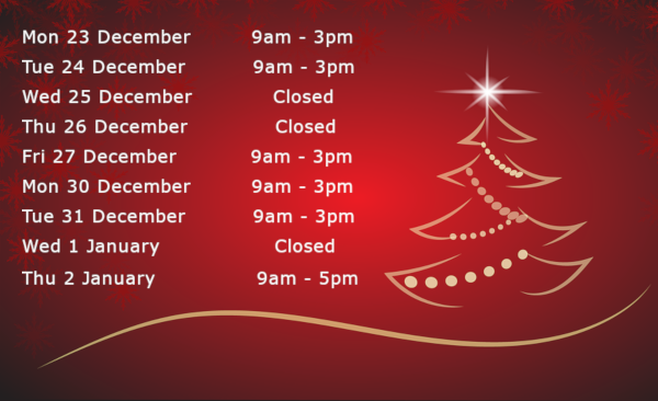 Our opening times over the festive period 🎄🎅