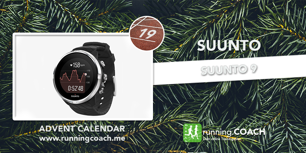 #19 TO THE ADVENT CALENDAR: runningcoach.me/adventskalender

Win the wonderful <a href="/Suunto/">Suunto</a> 9, a durable, streamlined multisport GPS watch with a long battery life.

#suunto #suunto9 #AdventCalendar #run4goals #runninggear #multisport #gps #running #runningcoach #training