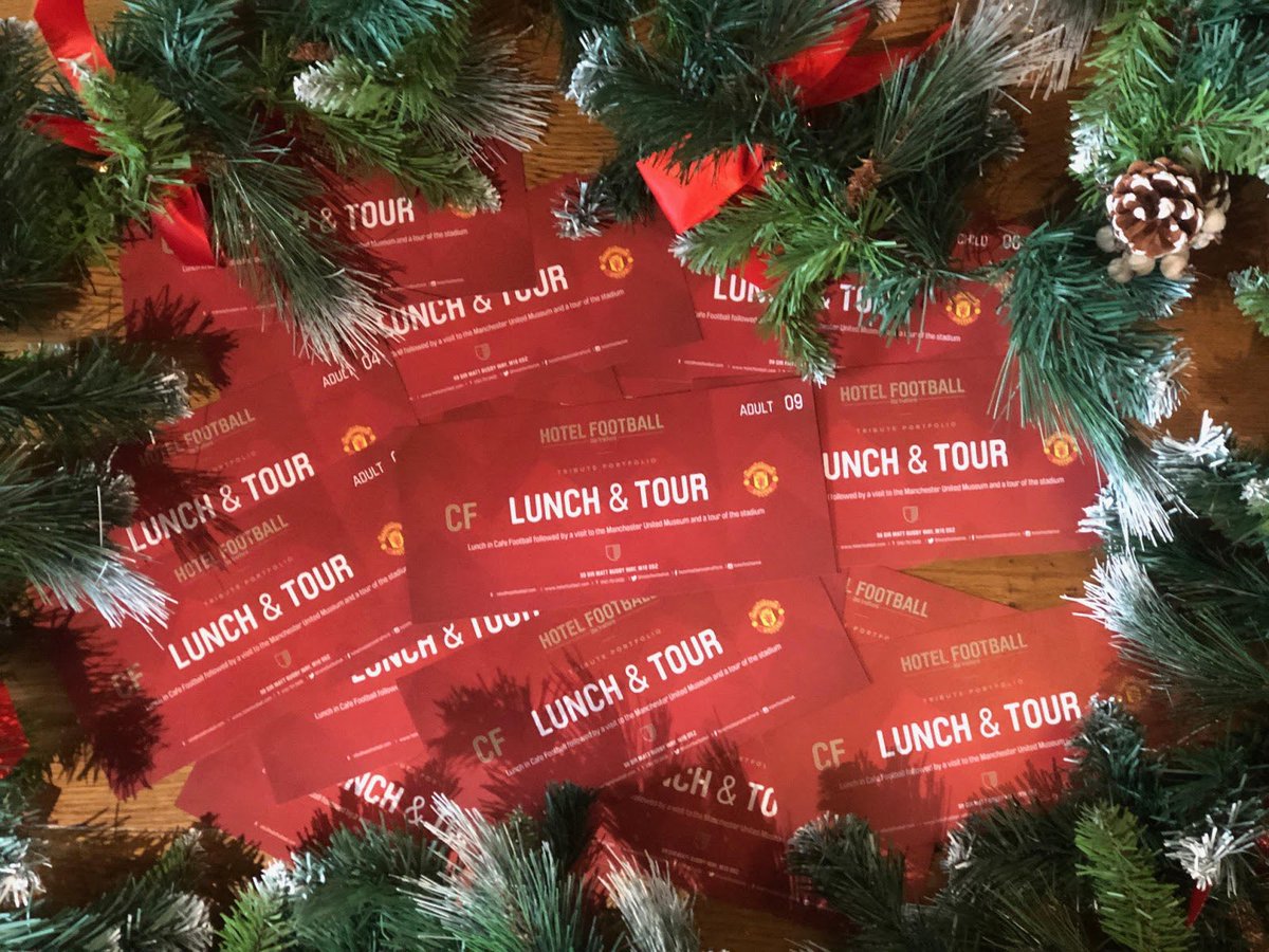 One of our most popular gifts this Christmas are our Lunch &amp; MUFC Stadium and Museum Tour passes. Up for grabs are 2 vouchers, simply like/share/rewteet to enter! #HFChristmasCountdown 🎁